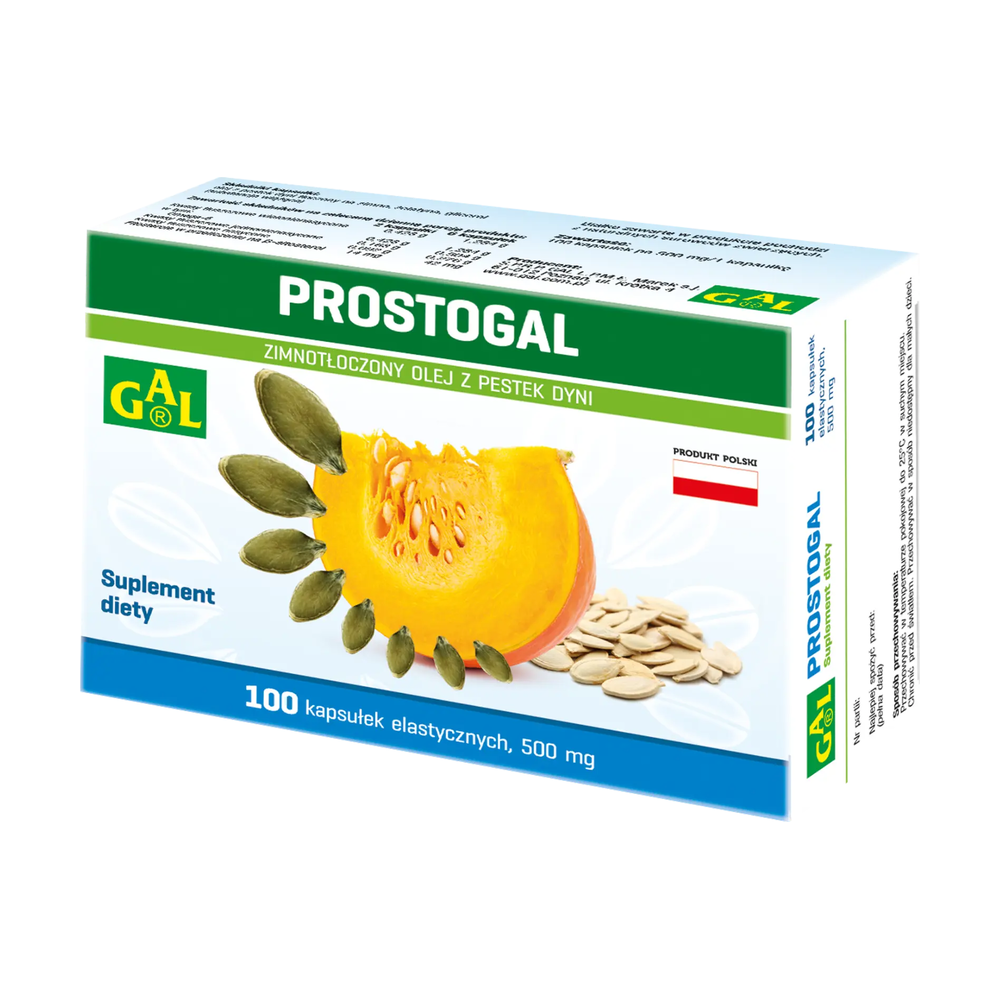 Opakowanie Prostogal, 100 kapsułek elastycznych po 500 mg